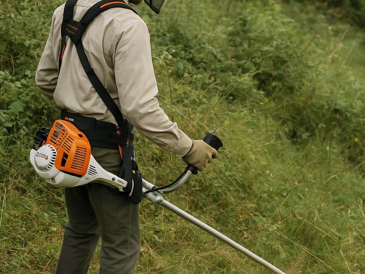 Equipo realizando un desbroce preventivo en una zona de Barcelona cercana a Collserola.