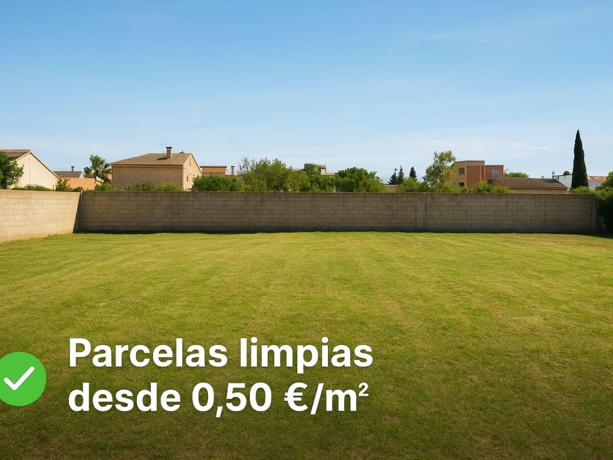 Detalle del acabado profesional tras la limpieza de un solar urbano en Cornellà de Llobregat.